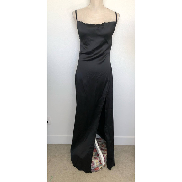 Commense Black Maxi Length Dramatic Thigh Split Dress - S - Picture 2 of 7